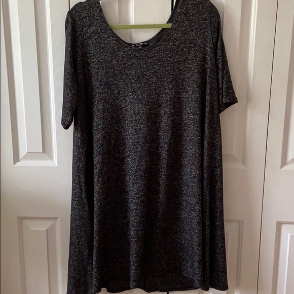 Grey T-Shirt Style Plus Size Dress - Picture 1 of 6